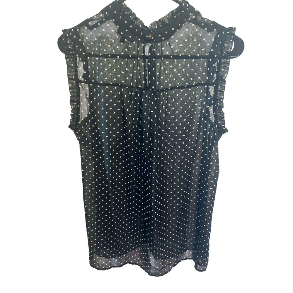 Women’s Ruffle-Trim Chiffon Blouse in Polka Dot - Picture 9 of 13